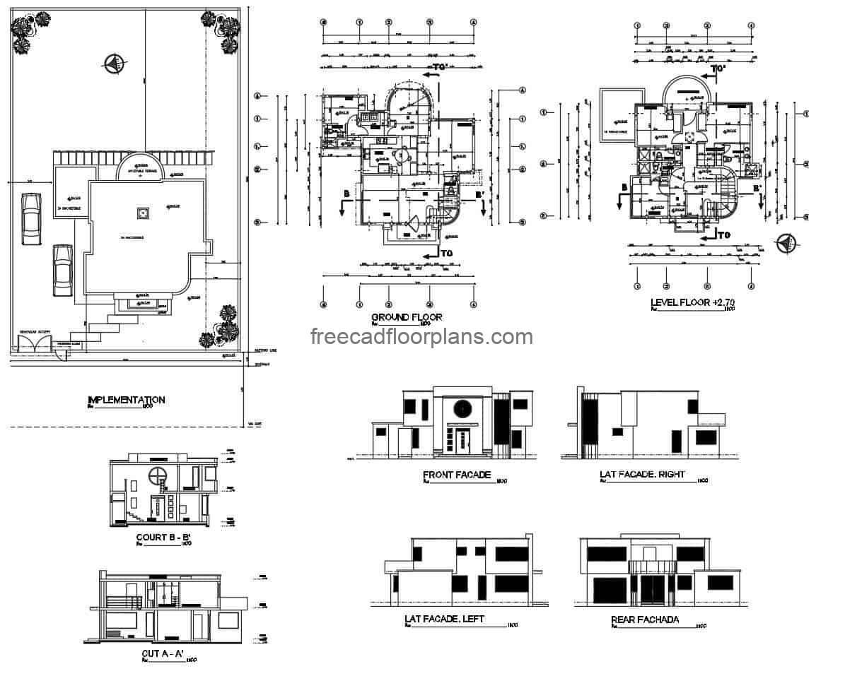  Two  Storey  House  Autocad  Plan  1206201 Free Cad  Floor Plans 