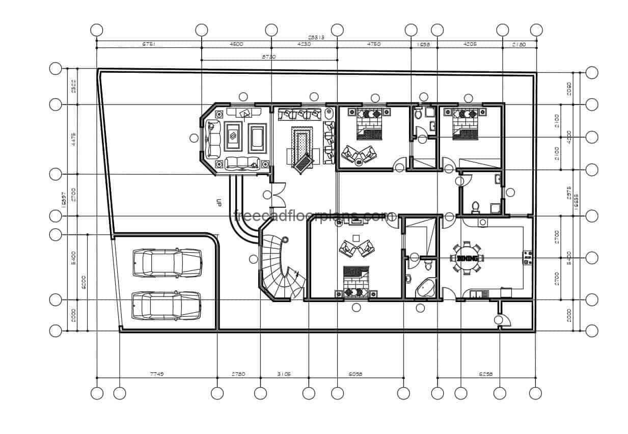  2  Storey  House  Autocad  Plan  1607201 Free Cad  Floor Plans 