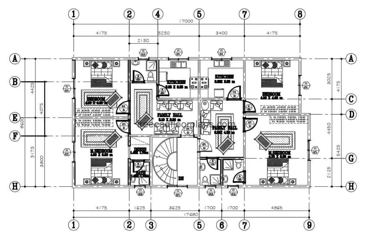 2 Storey House Autocad Plan 1607201 Free Cad Floor Plans