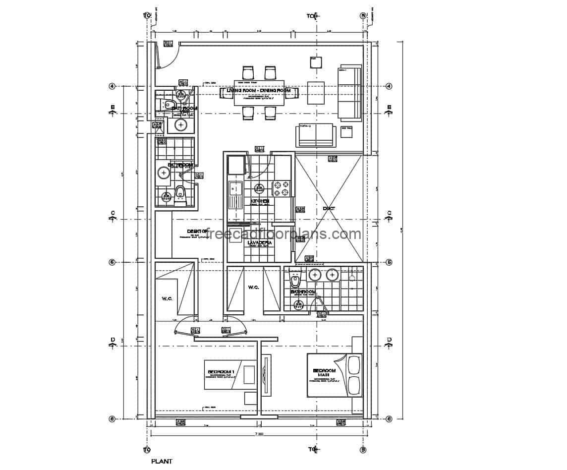 Download Free AutoCAD DWG  House  Plans  Free Cad Floor Plans 
